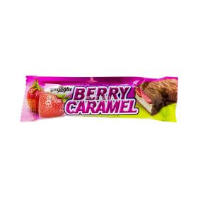 Baton de ciocolată cu gust de căpșuni și caramele Berry Caramel - 20gr