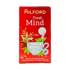 Ceai cu aromă de lemn dulce și mentă Milford Fresh Mind - 20x1.5gr