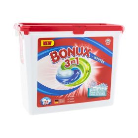 Detergent capsule Bonux Ice Fresh pentru rufe Albe - 22x24.6gr