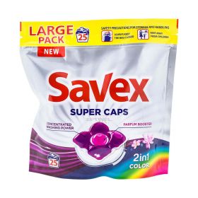 Detergent capsule de rufe Savex 2în1 Color - 25x24.8gr