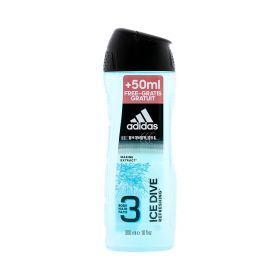 Gel de duș pentru bărbați Adidas Ice Dive 3 în 1 - 300ml