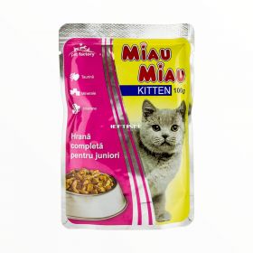 Hrană umedă pentru pisici juniori Miau Miau Kitten - 100gr