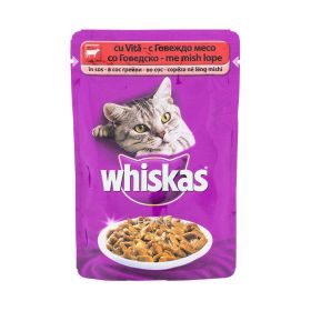 Hrană umedă pentru pisici Whiskas cu vită - 100gr