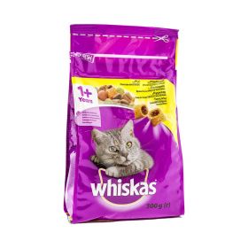 Hrană uscată cu pui și ficat pentru pisici Whiskas 1+ ani - 300gr