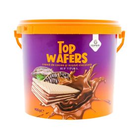 Napolitane cu cremă de cacao și aromă de ciocolată Top Wafers - 900gr