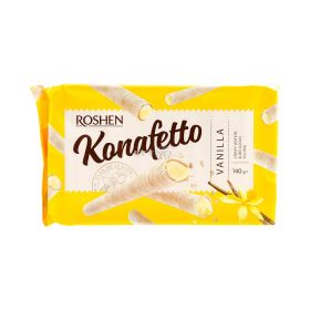 Napolitane cu cremă de vanilie Roshen Rolls Konafetto Vanilla - 140gr