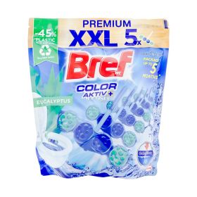 Odorizant toaletă WC Bref XXL Color Activ Eucalyptus - 5x50gr