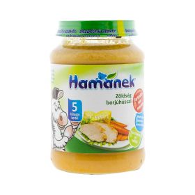 Piure cu legume și carne de vită Hamanek de la 5 luni - 190gr