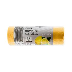 Saci menajeri parfumați Zorex galben 35L - 30buc/rolă