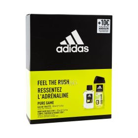 Set cadou pt bărbați Adidas Feel Pure Game: EDT+Gel de duș-100+250ml