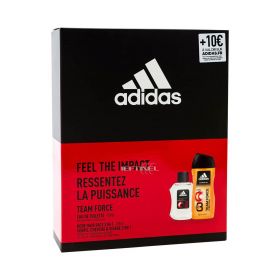 Set cadou pt bărbați Adidas Feel Team Force: EDT+Gel de duș-100+250ml